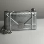 Pre Owned Christian Dior Cannage Diorama Small Silver Patent Leather