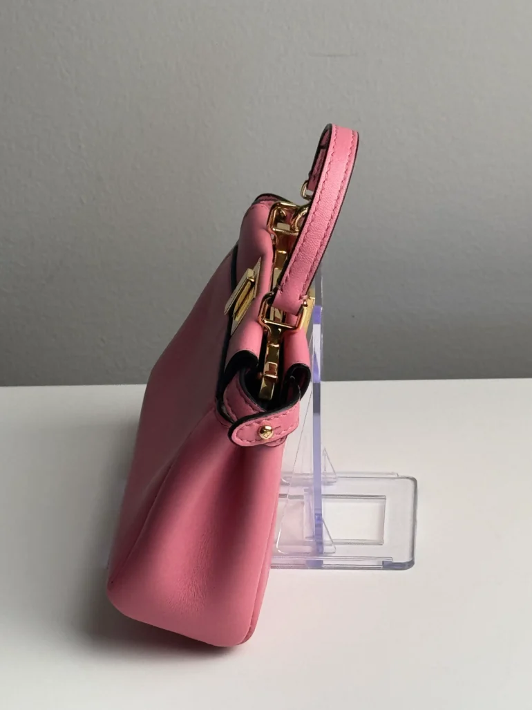 Pre Owned Fendi Shiny Nappa Micro Peekaboo Mini Pocket Crossbody Bag