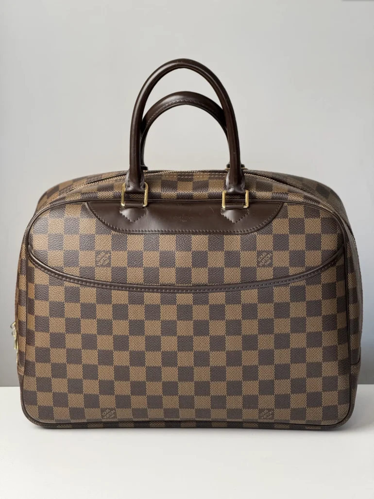 Pre Owned Louis Vuitton Damier Ebene Deauville Top Handle Bag