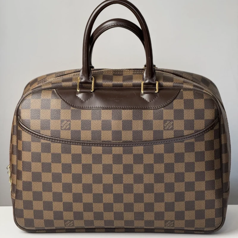 Pre Owned Louis Vuitton Damier Ebene Deauville Top Handle Bag