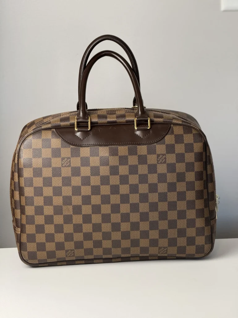 Pre Owned Louis Vuitton Damier Ebene Deauville Top Handle Bag