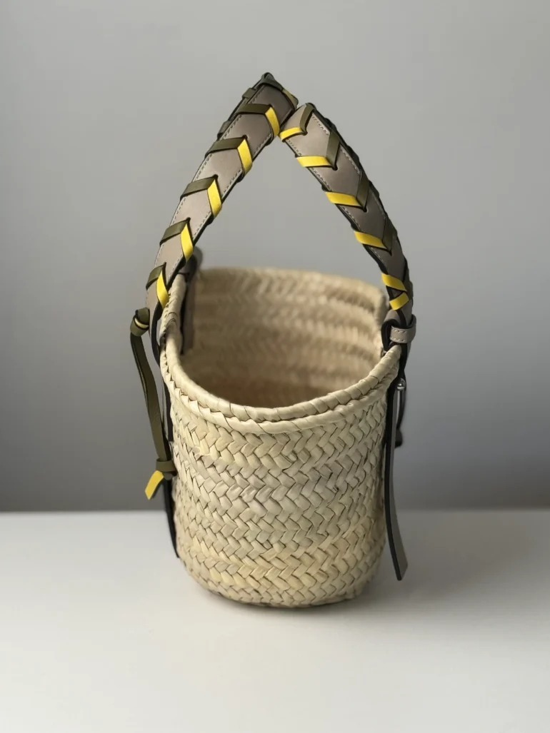 Pre Owned Loewe Braided Handle Small Basket Tote Bag