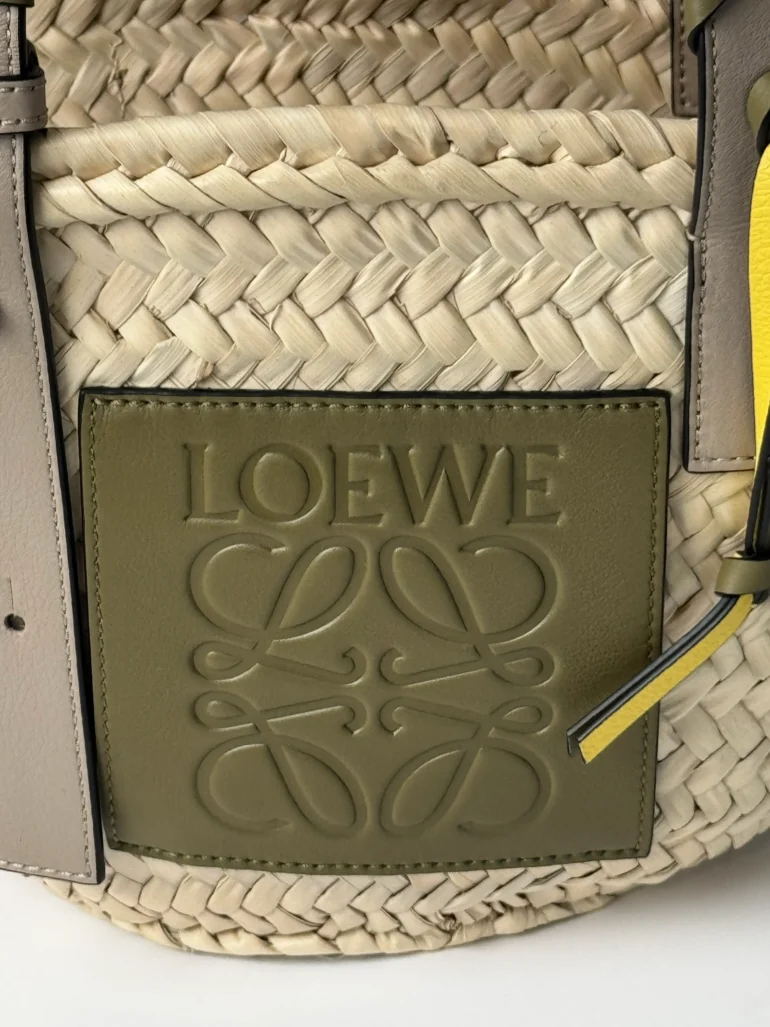 Pre Owned Loewe Braided Handle Small Basket Tote Bag