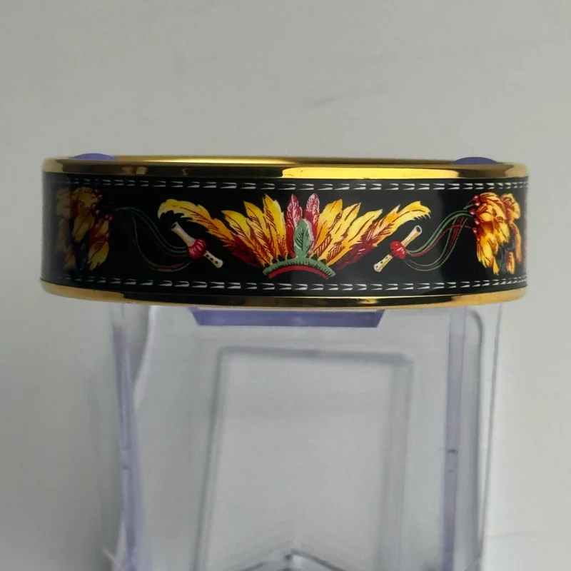 Pre Owned Hermes Enamel Brazil Wide Bangle