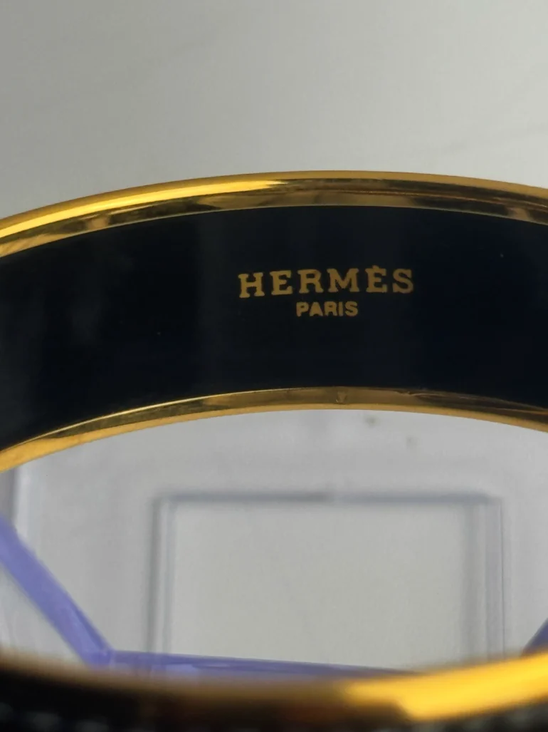 Pre Owned Hermes Enamel Brazil Wide Bangle