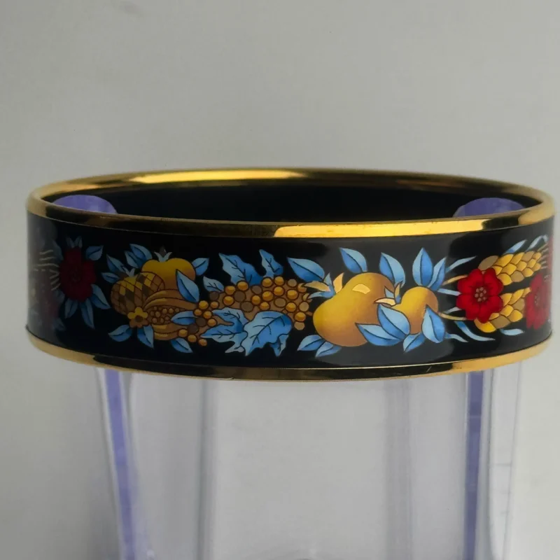 Pre Owned Hermes Gold Black Red GP Cloisonne