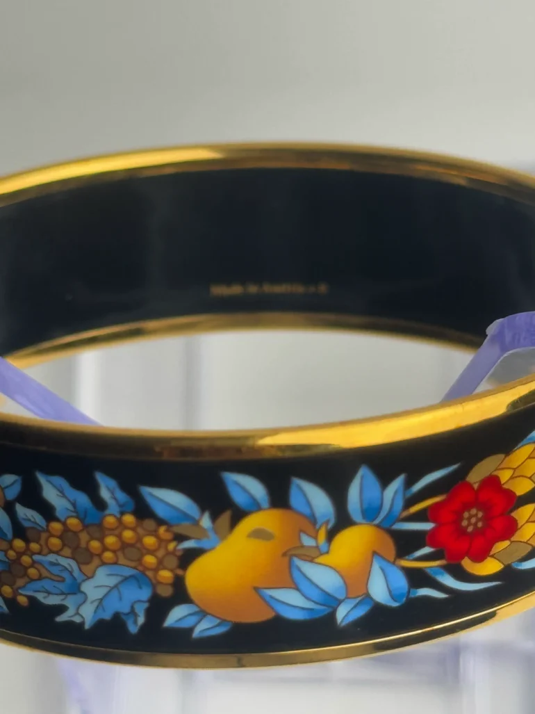 Pre Owned Hermes Gold Black Red GP Cloisonne