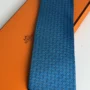 Pre Owned Hermes Blue Silk Tie