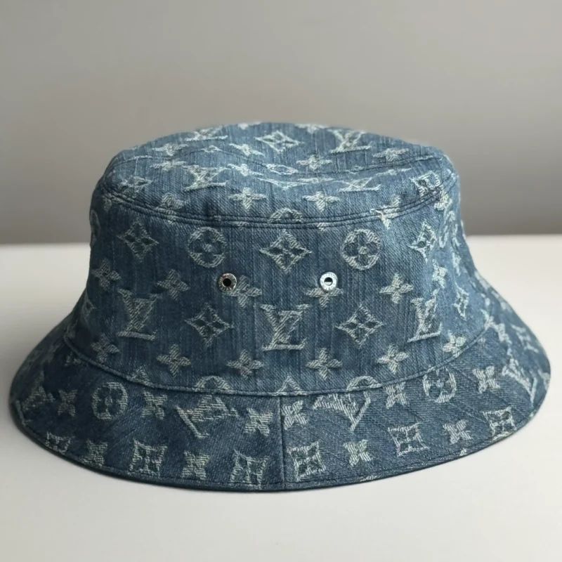 Pre Owned Louis Vuitton Denim Monogram Essential Reversible Bucket Hat