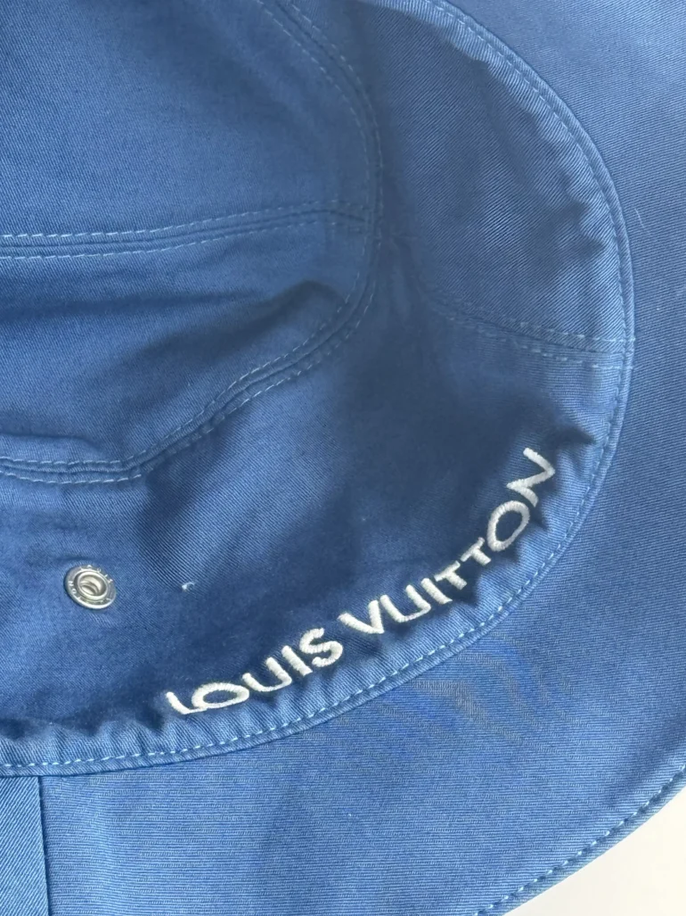 Pre Owned Louis Vuitton Denim Monogram Essential Reversible Bucket Hat