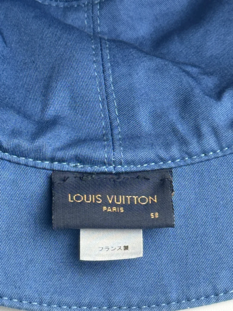 Pre Owned Louis Vuitton Denim Monogram Essential Reversible Bucket Hat