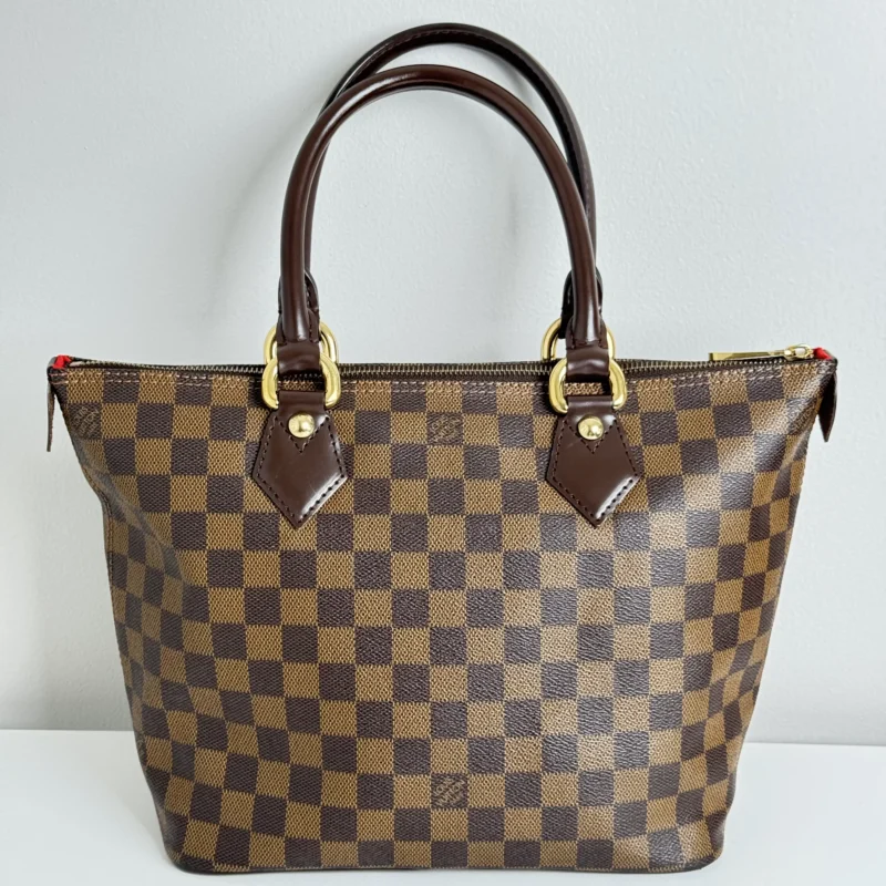 Pre Owned Louis Vuitton Damier Ebene Saleya MM Tote Bag