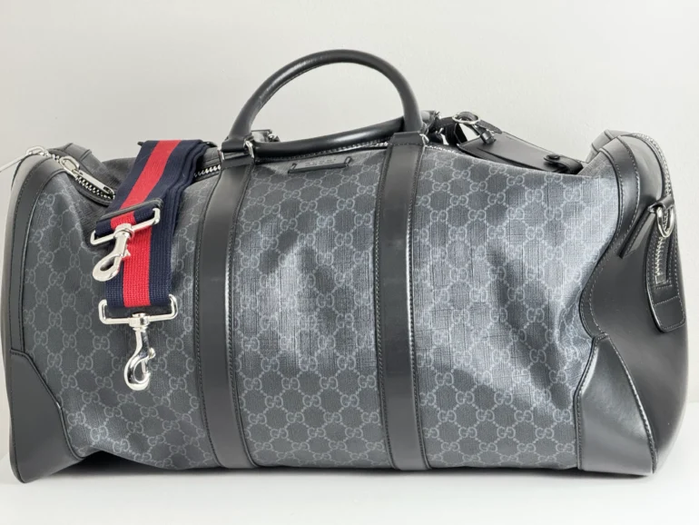 Pre Owned Gucci GG Supreme Coated Carry On Duffle Bag