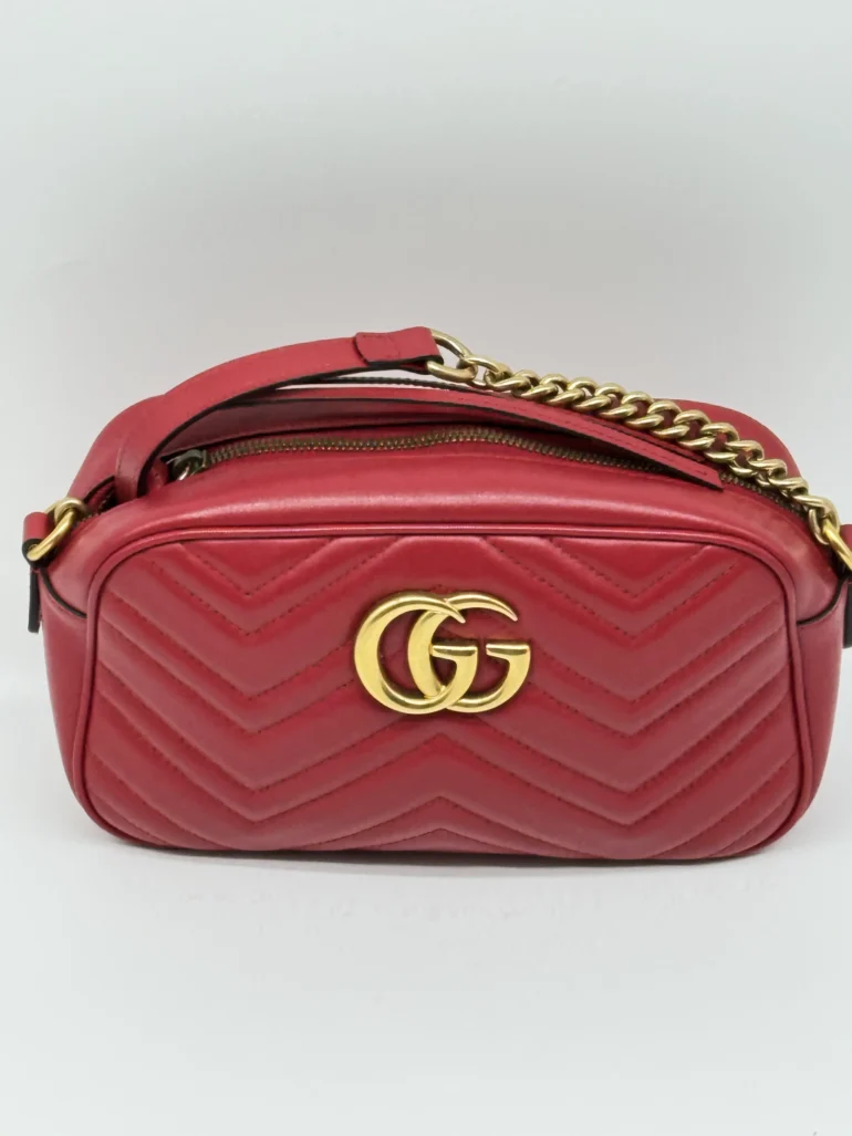 Pre Owned GUCCI GG Marmont Mini Crossbody Camera Bag