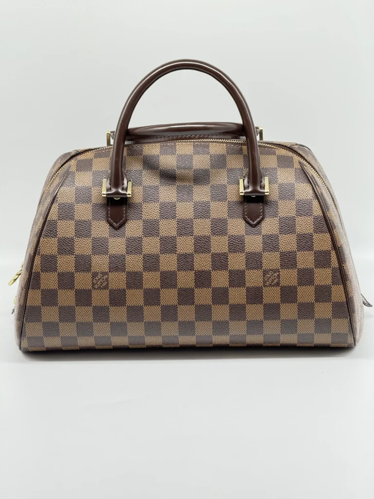 Pre Owned Louis Vuitton Riberia MM Damier Ebene Top Handle Bag