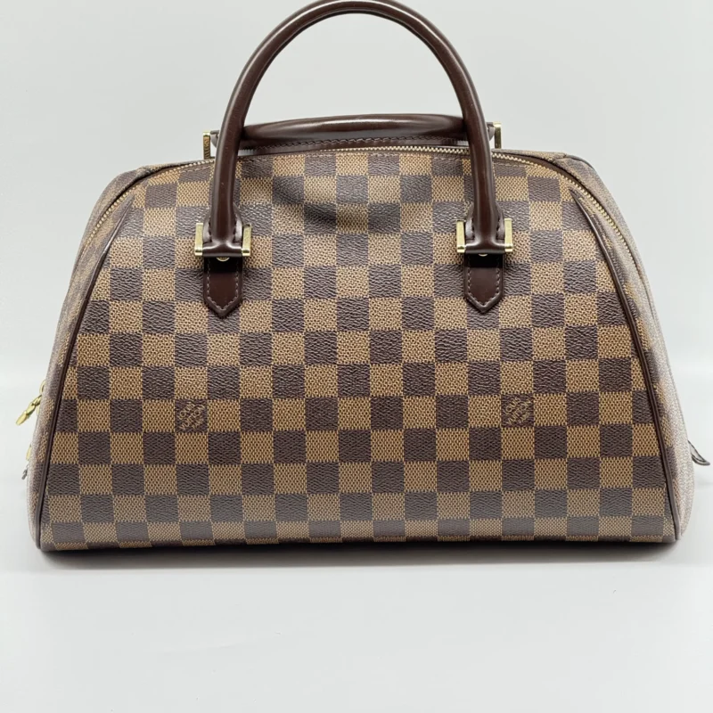 Pre Owned Louis Vuitton Riberia MM Damier Ebene Top Handle Bag