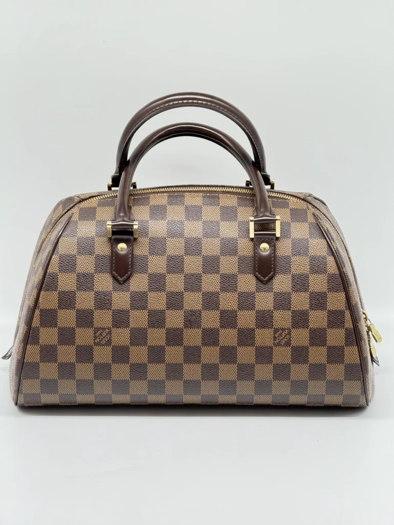Pre Owned Louis Vuitton Riberia MM Damier Ebene Top Handle Bag
