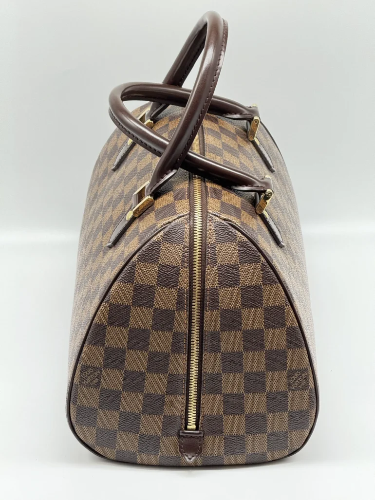 Pre Owned Louis Vuitton Riberia MM Damier Ebene Top Handle Bag