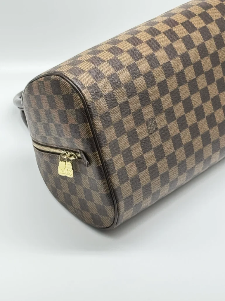 Pre Owned Louis Vuitton Riberia MM Damier Ebene Top Handle Bag