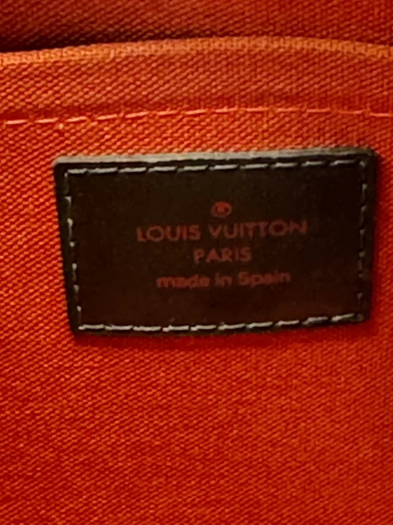 Pre Owned Louis Vuitton Riberia MM Damier Ebene Top Handle Bag