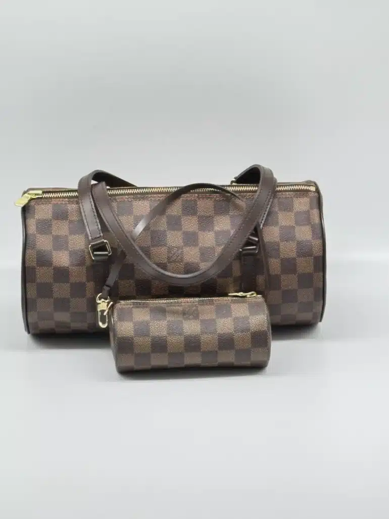 Pre Owned Louis Vuitton Papillion Damier Ebene Top Handle Bag