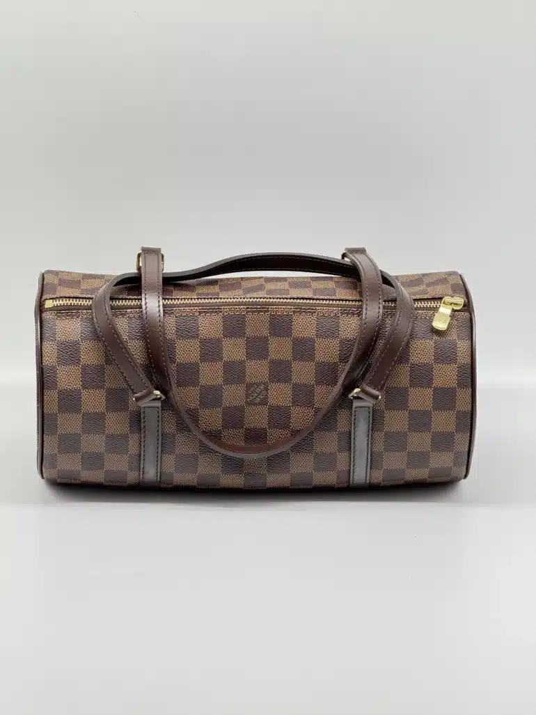 Pre Owned Louis Vuitton Papillion Damier Ebene Top Handle Bag