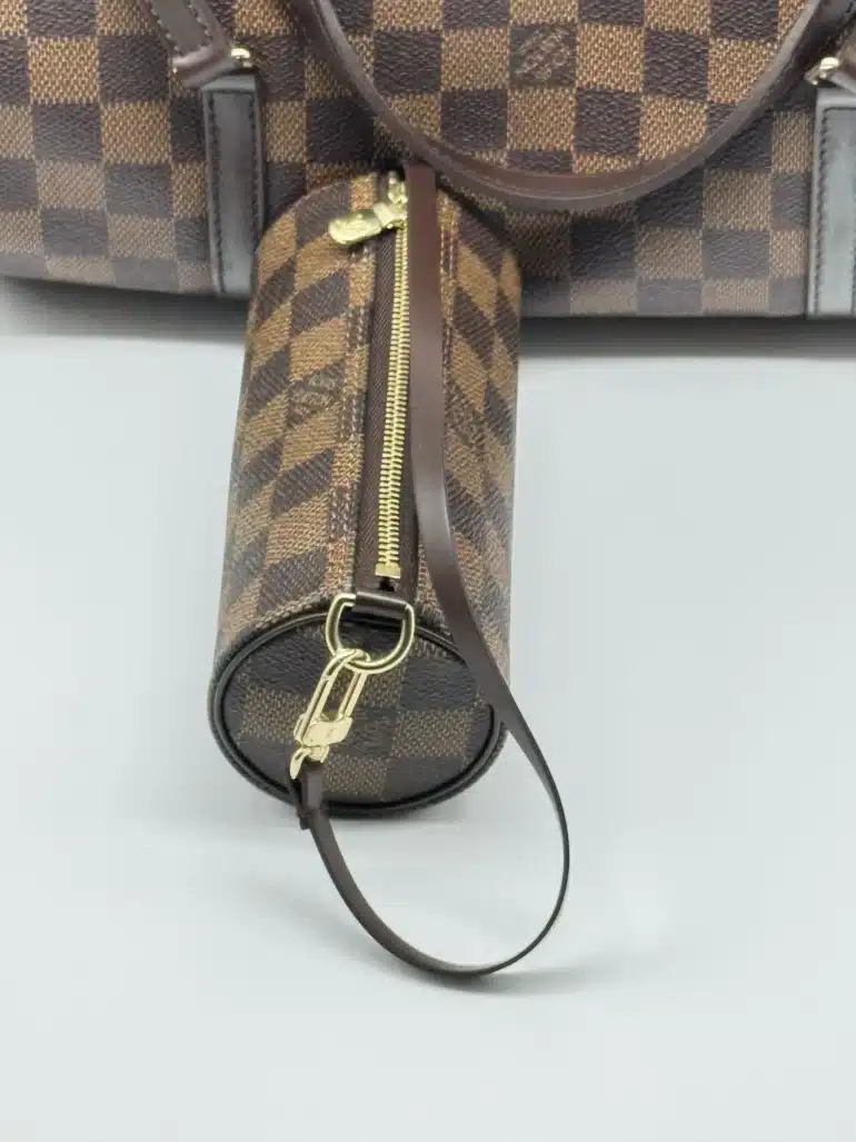 Pre Owned Louis Vuitton Papillion Damier Ebene Top Handle Bag