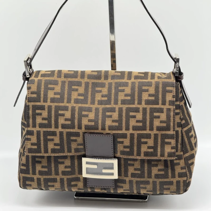Pre Owned Fendi Zucca FF Momma Baguette Shoulder Bag