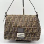 Pre Owned Fendi Zucca FF Momma Baguette Shoulder Bag