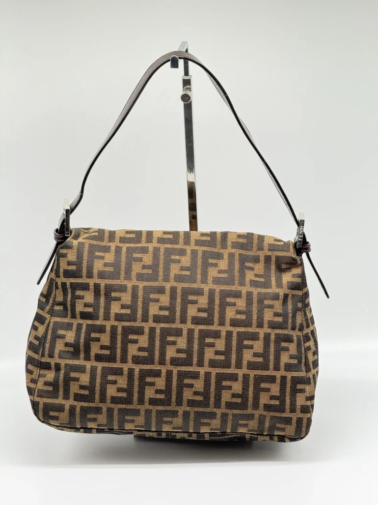 Pre Owned Fendi Zucca FF Momma Baguette Shoulder Bag
