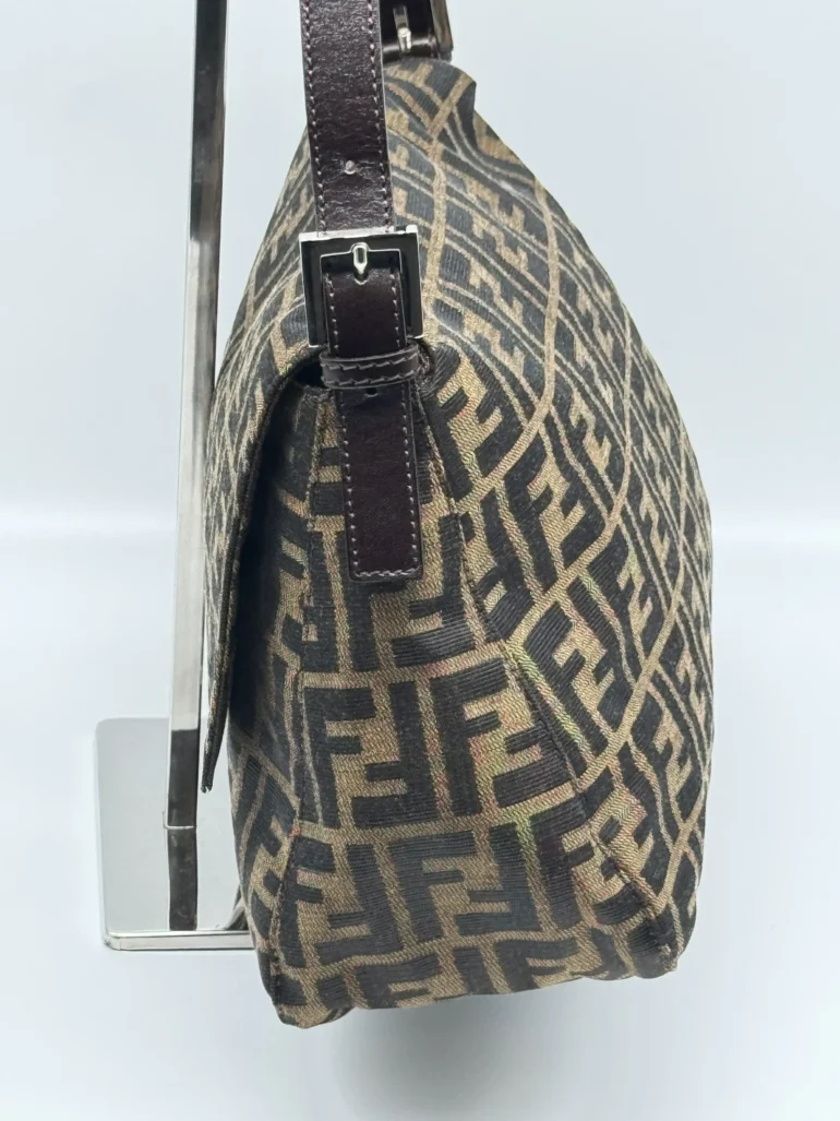 Pre Owned Fendi Zucca FF Momma Baguette Shoulder Bag