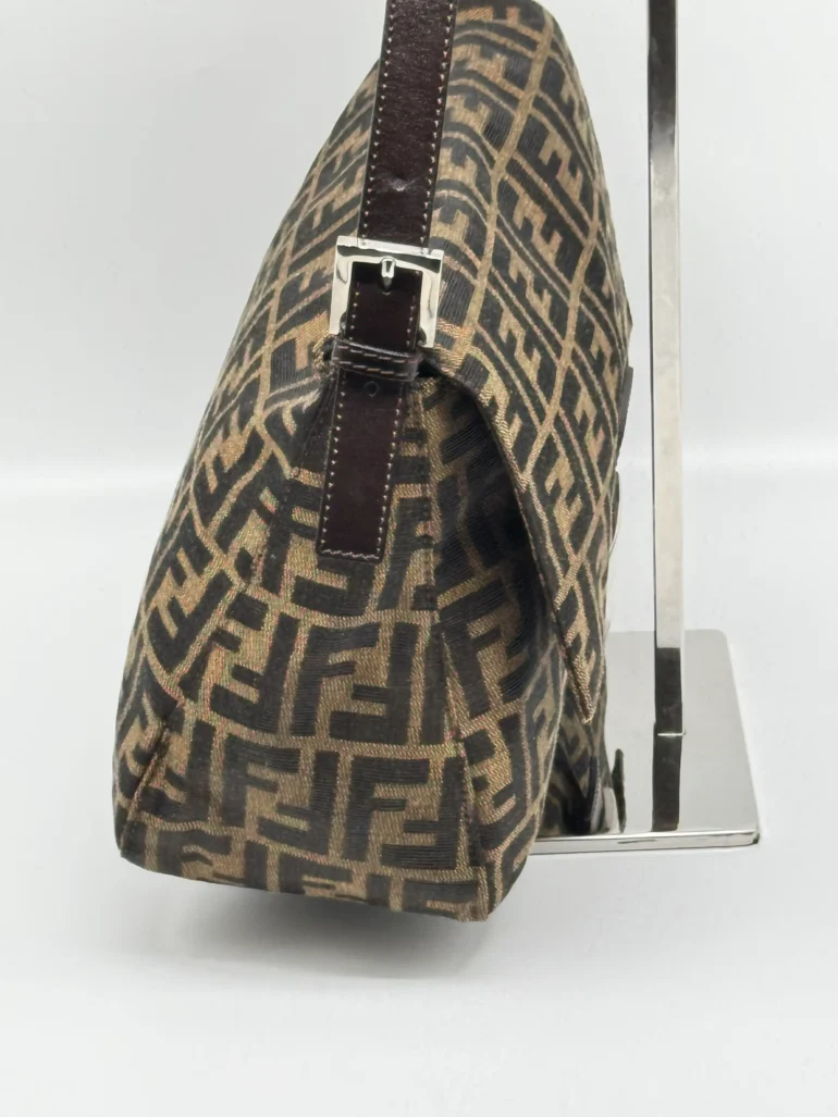 Pre Owned Fendi Zucca FF Momma Baguette Shoulder Bag