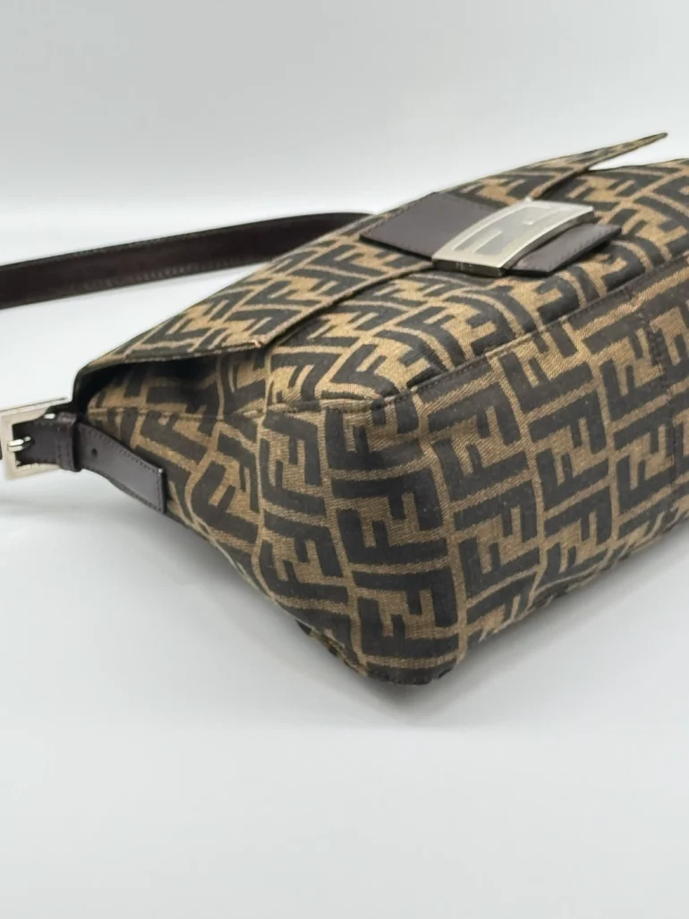 Pre Owned Fendi Zucca FF Momma Baguette Shoulder Bag