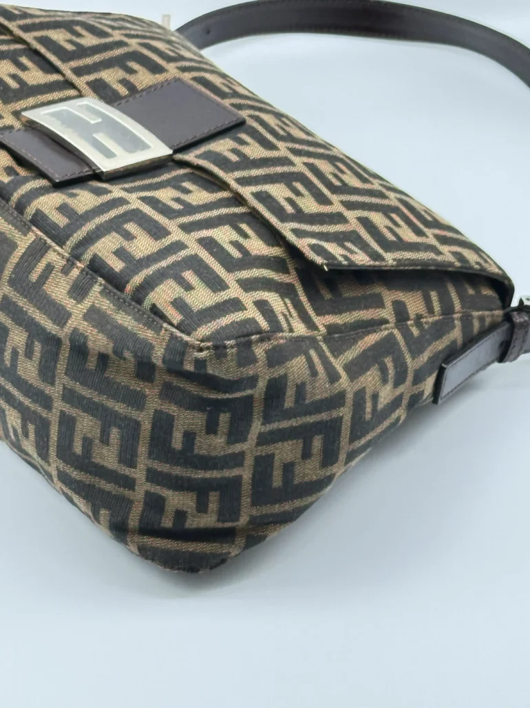 Pre Owned Fendi Zucca FF Momma Baguette Shoulder Bag