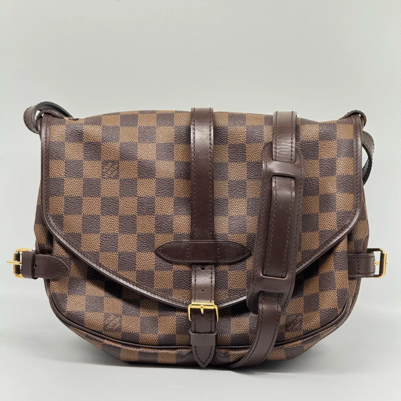 Pre Owned Louis Vuitton Saumur 30 Damier Ebene Crossbody Bag