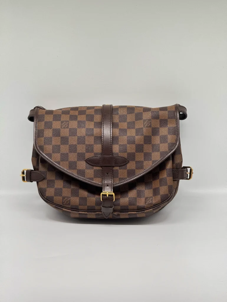 Pre Owned Louis Vuitton Saumur 30 Damier Ebene Crossbody Bag