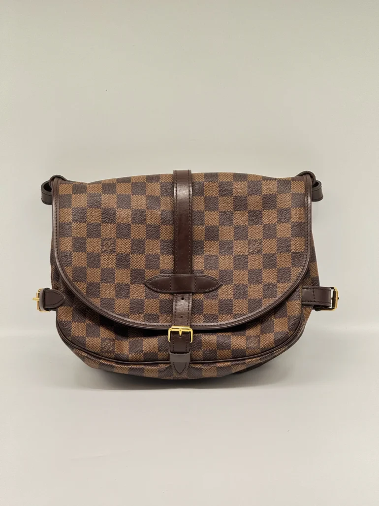 Pre Owned Louis Vuitton Saumur 30 Damier Ebene Crossbody Bag