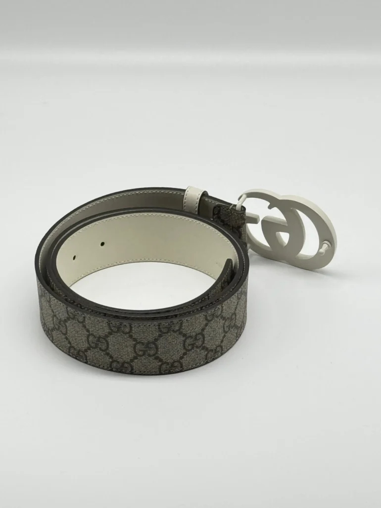 Pre Owned GG Supreme Monogram Enamel Double Ebony Mystic White GG 40 MM 100