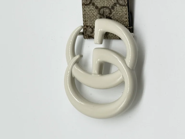 Pre Owned GG Supreme Monogram Enamel Double Ebony Mystic White GG 40 MM 100