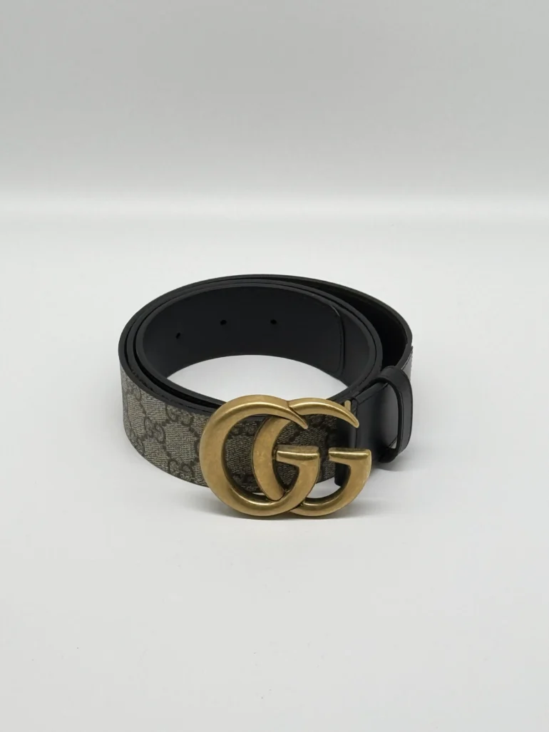 Pre Owned GUCCI GG Supreme Monogram Matte Pultone Calfskin Double GG 95 38