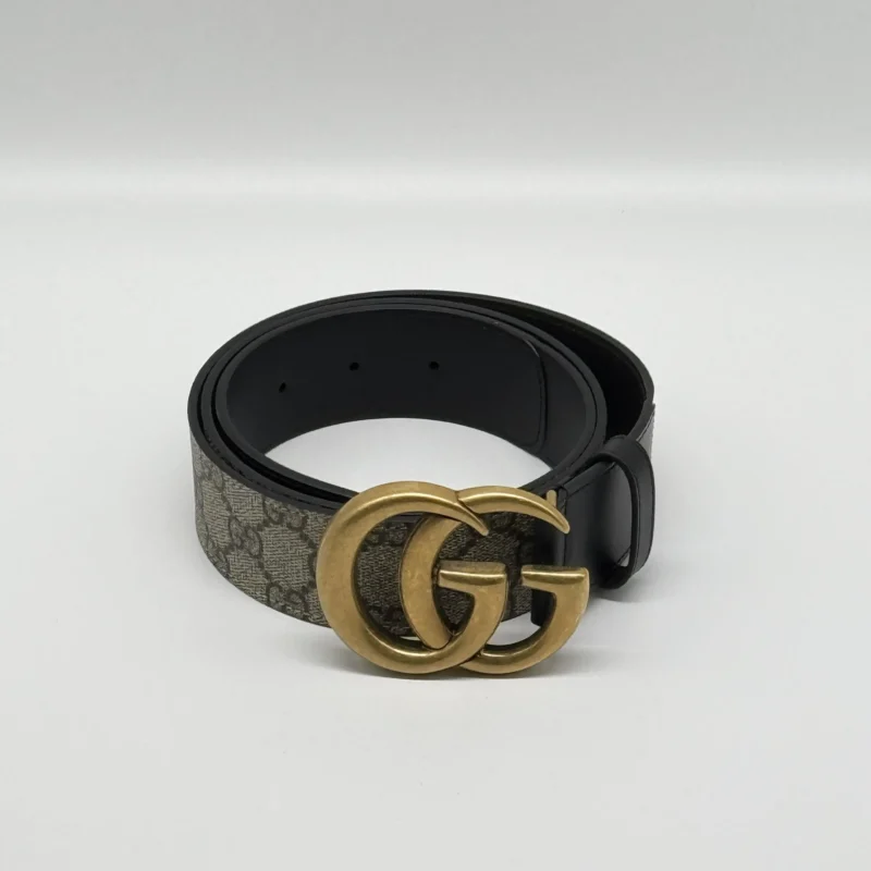 Pre Owned GUCCI GG Supreme Monogram Matte Pultone Calfskin Double GG 95 38