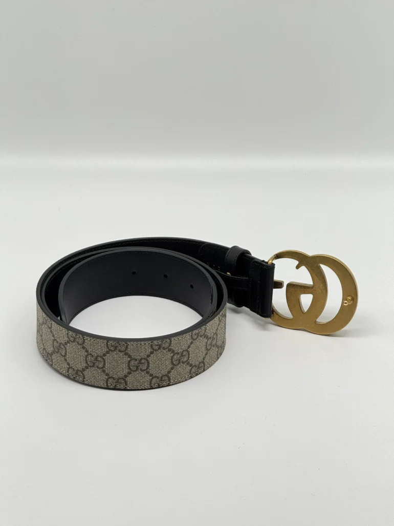 Pre Owned GUCCI GG Supreme Monogram Matte Pultone Calfskin Double GG 95 38
