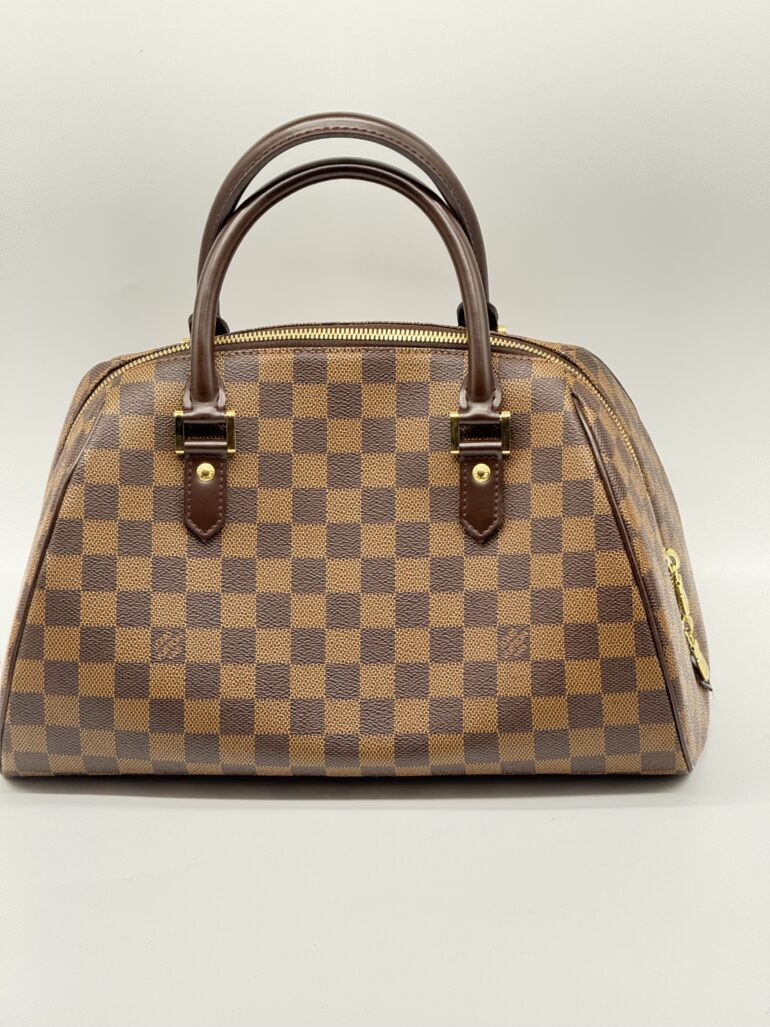 Pre Owned Louis Vuitton Riberia MM Damier Ebene Top Handle Bag