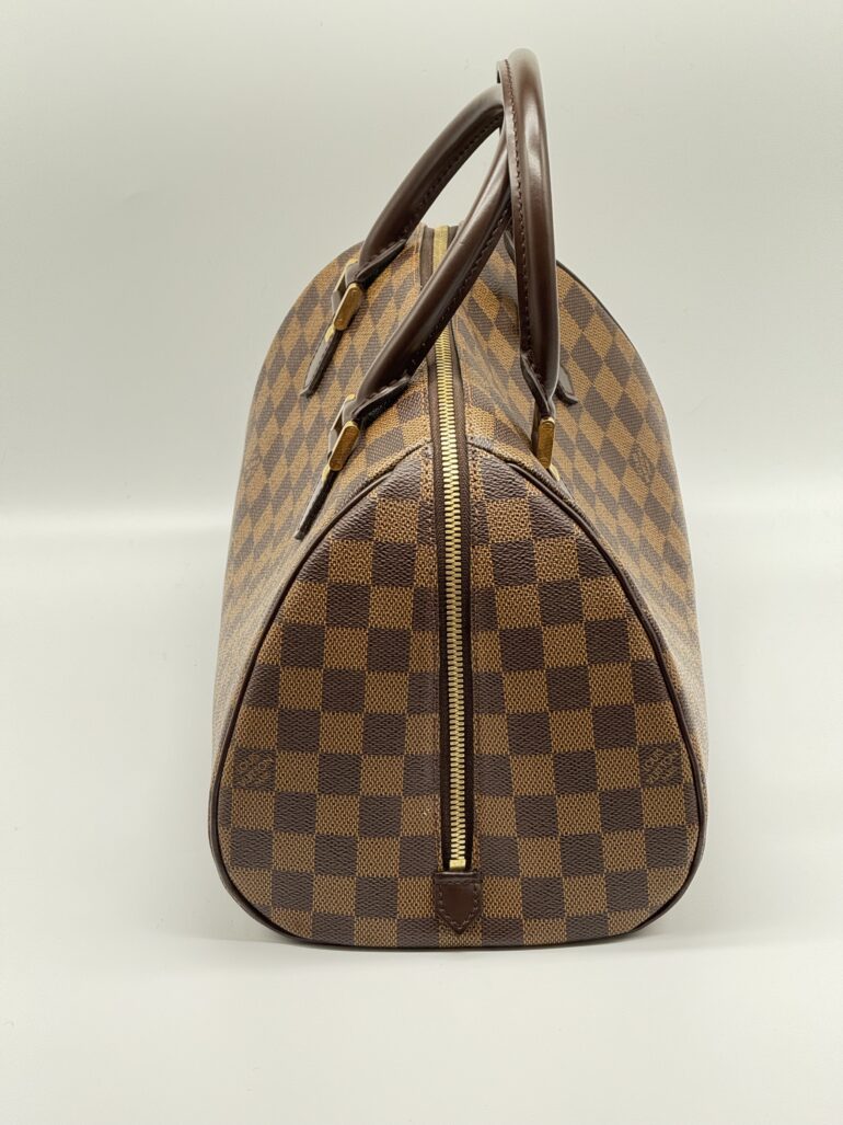 Pre Owned Louis Vuitton Riberia MM Damier Ebene Top Handle Bag