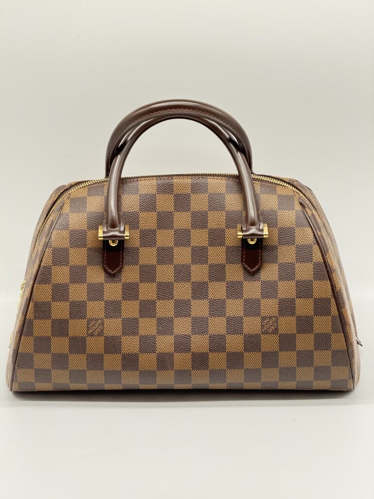 Pre Owned Louis Vuitton Riberia MM Damier Ebene Top Handle Bag