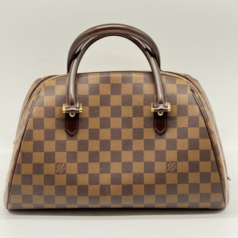 Pre Owned Louis Vuitton Riberia MM Damier Ebene Top Handle Bag