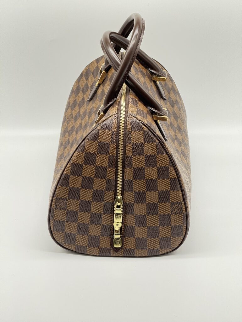 Pre Owned Louis Vuitton Riberia MM Damier Ebene Top Handle Bag