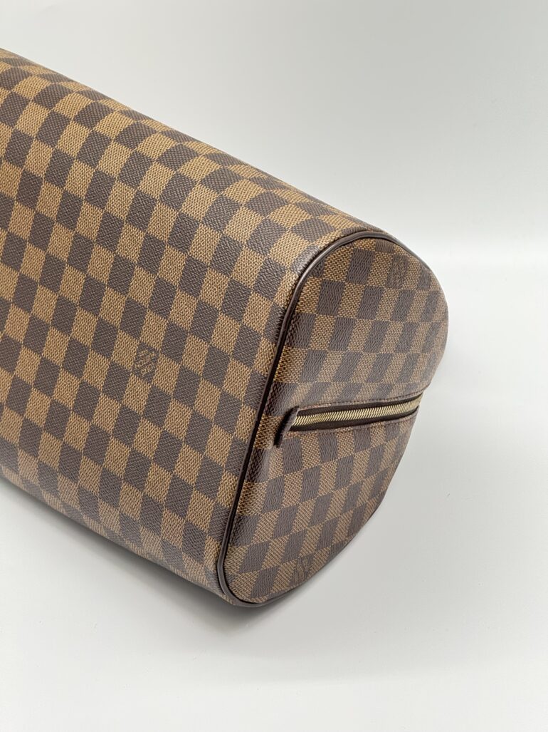 Pre Owned Louis Vuitton Riberia MM Damier Ebene Top Handle Bag