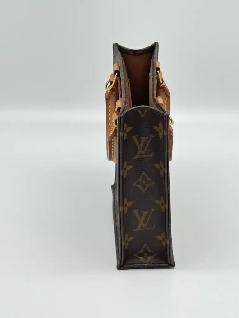 Pre Owned Louis Vuitton Petit Sac Plat Monogram Crossbody Tote