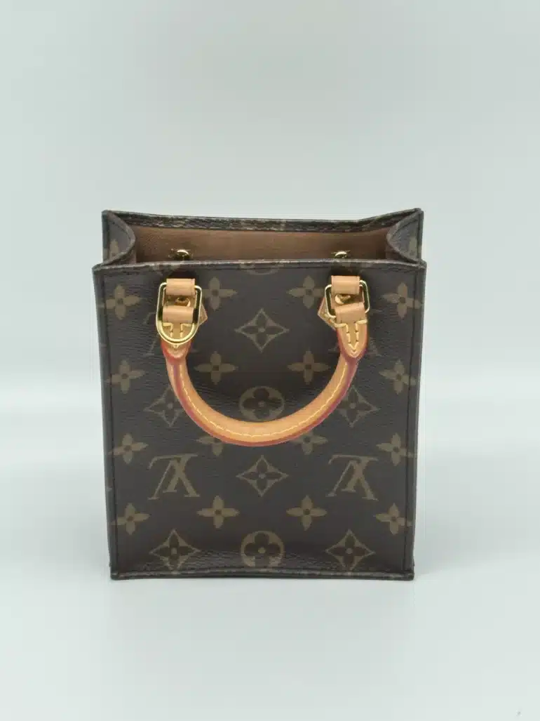 Pre Owned Louis Vuitton Petit Sac Plat Monogram Crossbody Tote